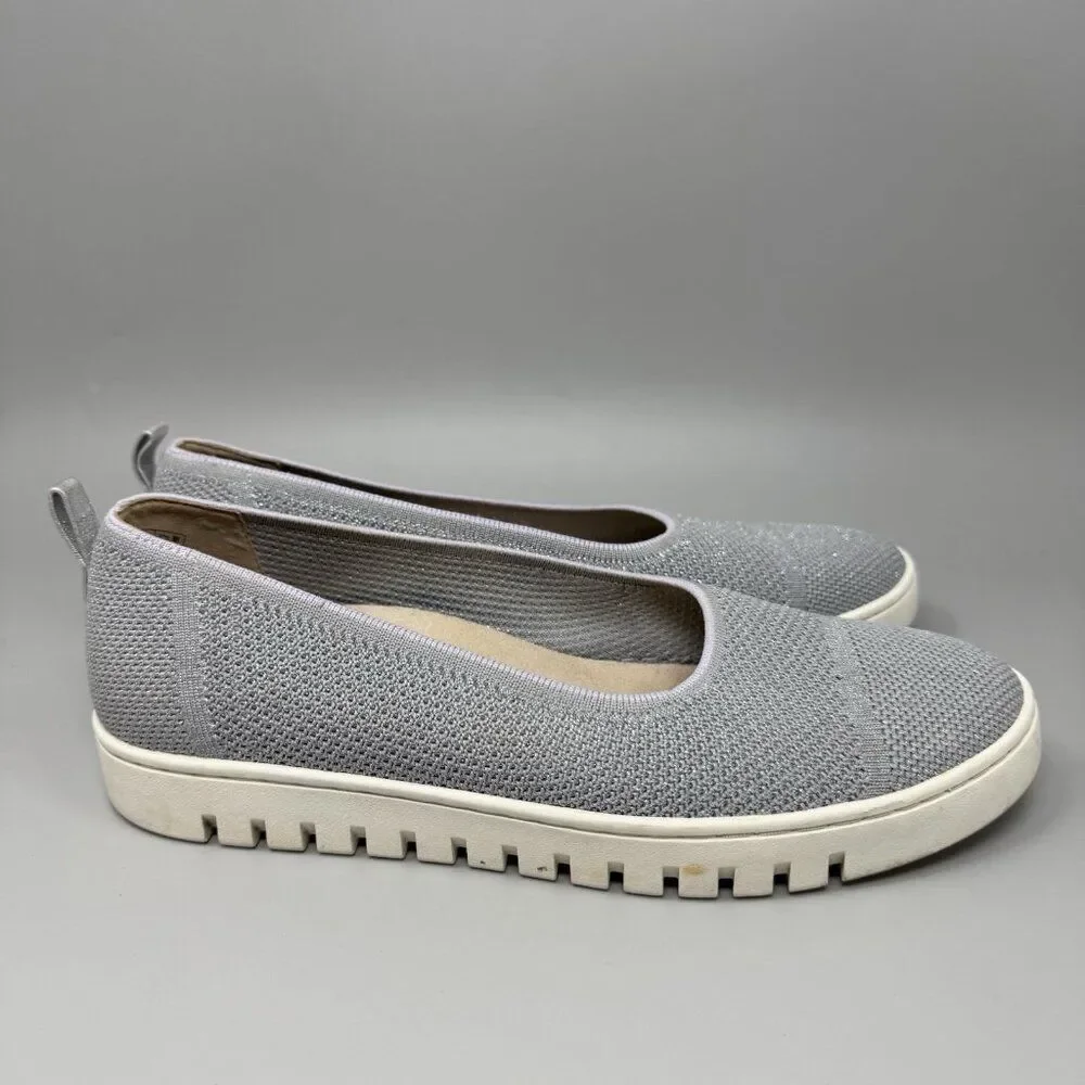 Vionic Uptown Skimmer Women's Knit Slip-on Comfort Shoe Light Gray Size 10